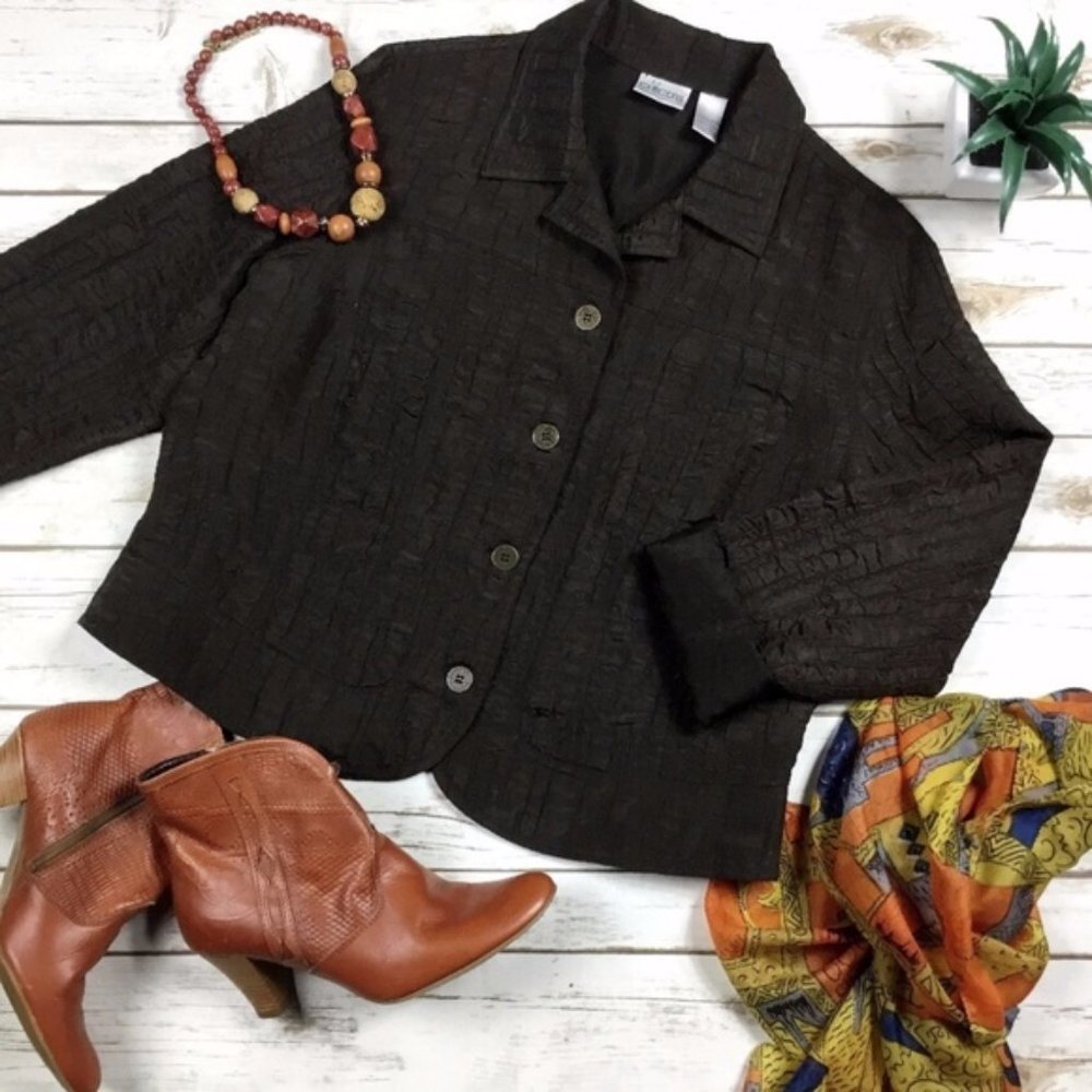 Chico's Size 2 Chocolate Brown Jacket Blazer